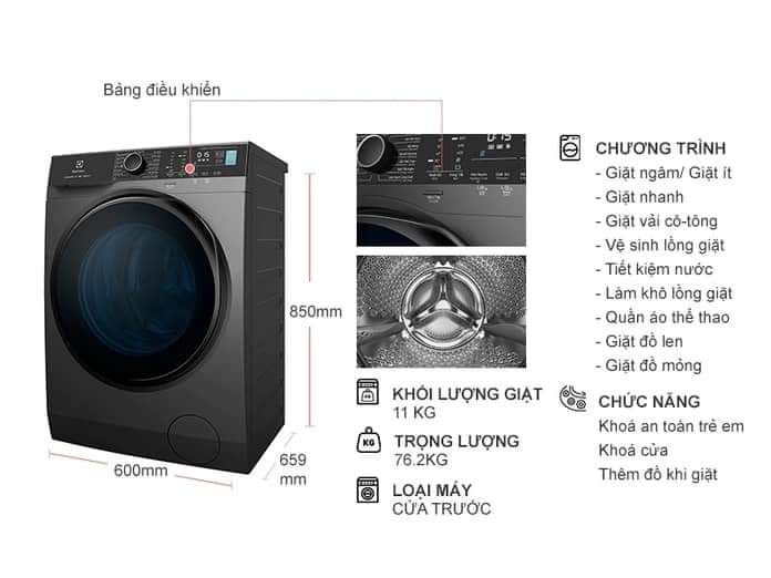 Máy giặt Electrolux Inverter 11 kg EWF1141R9SB 